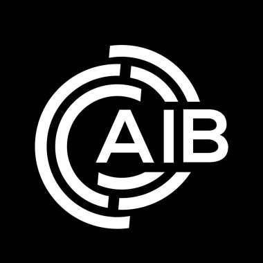 Siyah arka planda AIB harfi logo tasarımı. AIB yaratıcı harflerin baş harfleri logo kavramı. AIB harf tasarımı.
