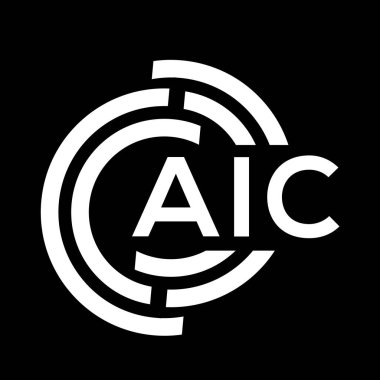 Siyah arka planda AIC harf logosu tasarımı. AIC yaratıcı harflerin baş harfleri logo kavramı. AIC harf tasarımı.