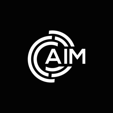 Siyah arka planda AIM harfi logo tasarımı. AIM yaratıcı harf logosu konsepti. AIM harf tasarımı.
