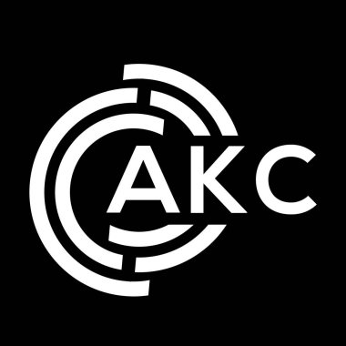 Siyah arka planda AKC harf logosu tasarımı. AKC yaratıcı harflerin baş harfleri logo kavramı. AKC harf tasarımı.