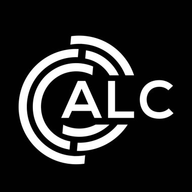 Siyah arka planda ALC harfi logo tasarımı. ALC yaratıcı harflerin baş harfleri logo kavramı. ALC harf tasarımı.