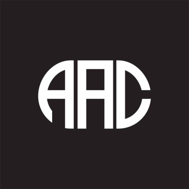 Siyah arka planda AAC harf logosu tasarımı. AAC yaratıcı harflerin baş harfleri logo kavramı. AAC harf tasarımı.