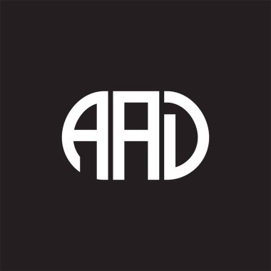 Siyah arkaplanda AAD harfi logo tasarımı. AAD yaratıcı harfler logosu konsepti. AAD harf tasarımı.
