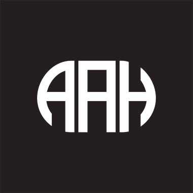 Siyah arka planda AAH harfli logo tasarımı. Yaratıcı harflerin baş harfleri logo konsepti. AAH harf tasarımı.