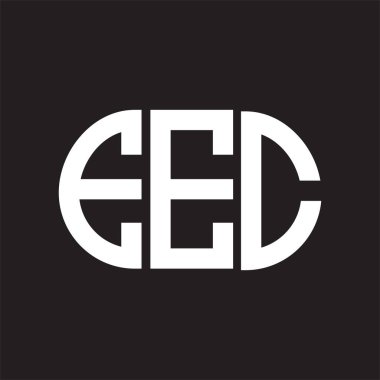 Siyah arka planda EEC harf logosu tasarımı. EEC yaratıcı harflerin baş harfleri logo konsepti. EEC harf tasarımı.