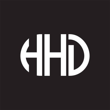 Siyah arkaplanda HHD harf logosu tasarımı. HHD yaratıcı harflerin baş harfleri logo kavramı. HHD harf tasarımı.