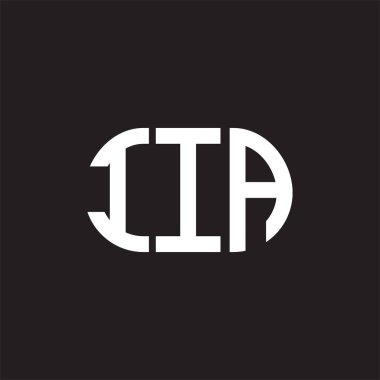 IIA harf logosu tasarımı siyah arka planda. IIA yaratıcı harfler logosu konsepti. IIA harf tasarımı.