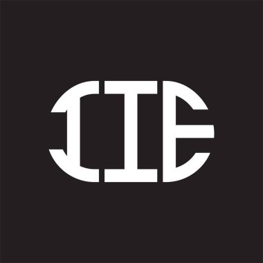 Siyah arka planda IIE harf logosu tasarımı. Yaratıcı harflerin baş harfleri logo kavramı. IIE harf tasarımı.