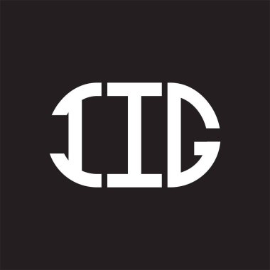 IIG harfi logo tasarımı siyah arka planda. IIG yaratıcı harflerin baş harfleri logo kavramı. IIG harf tasarımı.