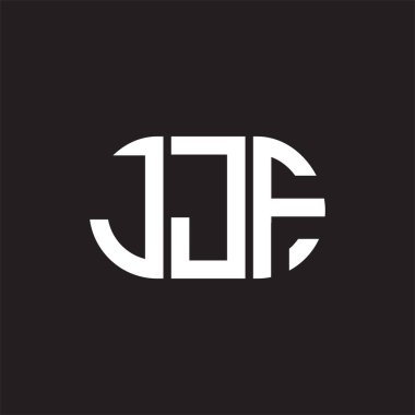 Siyah arka planda JJF harf logosu tasarımı. JJF yaratıcı harflerin baş harfleri logo kavramı. JJF harf tasarımı.