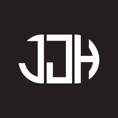 Siyah arka planda JJH harf logosu tasarımı. JJH yaratıcı harflerin baş harfleri logo kavramı. JJH harf tasarımı.