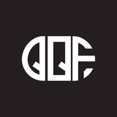 QQF harf logo tasarımı siyah arkaplan üzerine. QQF yaratıcı harflerin baş harfleri logo kavramı. QQF harf tasarımı.