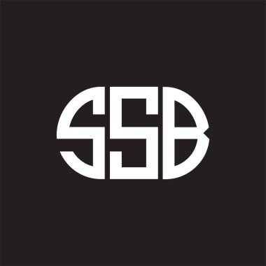 Siyah arkaplanda SSB harfi logo tasarımı. SSB yaratıcı harflerin baş harfleri logo kavramı. SSB harf tasarımı.