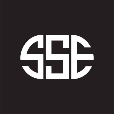 Siyah arka planda SSE harfi logo tasarımı. SSE yaratıcı harflerin baş harfleri logo kavramı. SSE harf tasarımı.
