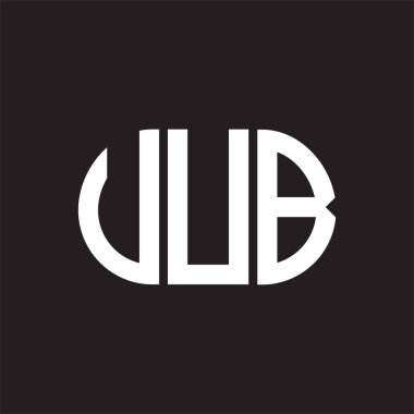 Siyah arka planda UUB harfi logo tasarımı. UUB yaratıcı harflerin baş harfleri logo kavramı. UUB harf tasarımı.