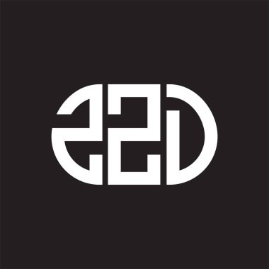 Siyah arkaplanda ZZD harf logosu tasarımı. ZZD yaratıcı harflerin baş harfleri logo kavramı. ZZD harf tasarımı.