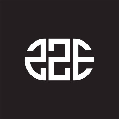 Siyah arka planda ZZE harf logosu tasarımı. ZZE yaratıcı harf logosu konsepti. ZZE harf tasarımı.