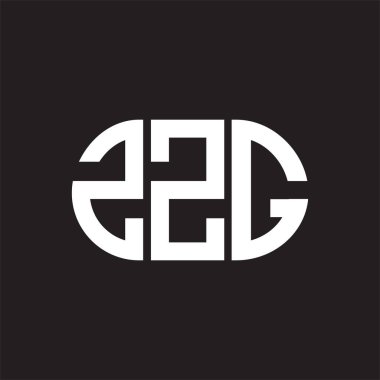 Siyah arkaplanda ZZG harf logosu tasarımı. ZZG yaratıcı harflerin baş harfleri logo kavramı. ZZG harf tasarımı.