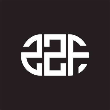 Siyah arka planda ZZF harf logosu tasarımı. ZZF yaratıcı harf logosu konsepti. ZZF harf tasarımı.