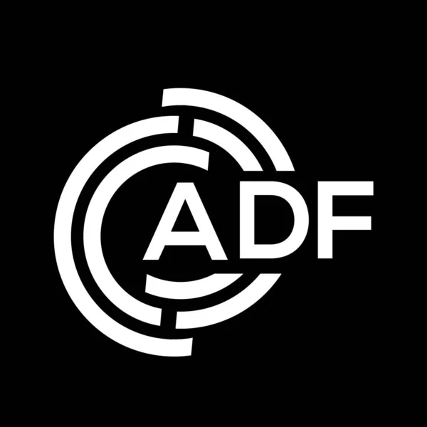 Adf Brev Logotyp Design Svart Bakgrund Adf Kreativa Initialer Brev — Stock vektor