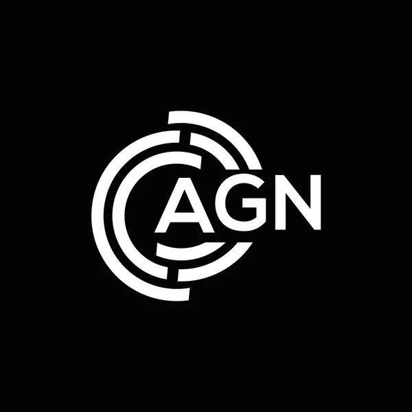 Agn Design Logotipo Carta Fundo Preto Agn Iniciais Criativas Conceito —  Vetores de Stock
