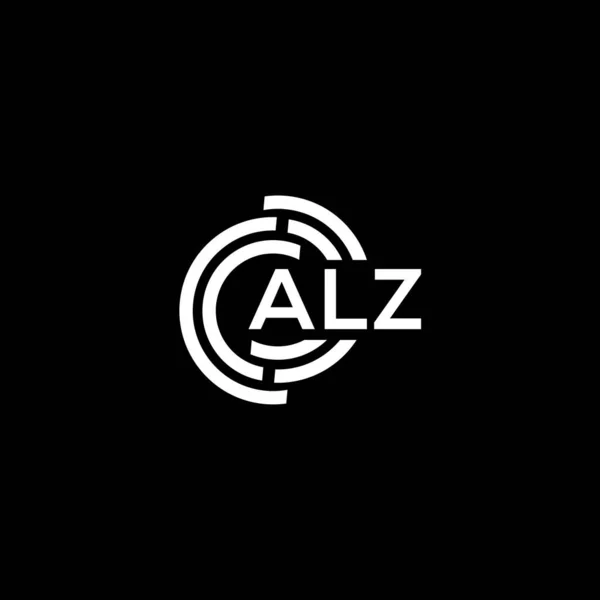 Projeto Logotipo Letra Alz Fundo Preto Alz Iniciais Criativas Conceito — Vetor de Stock