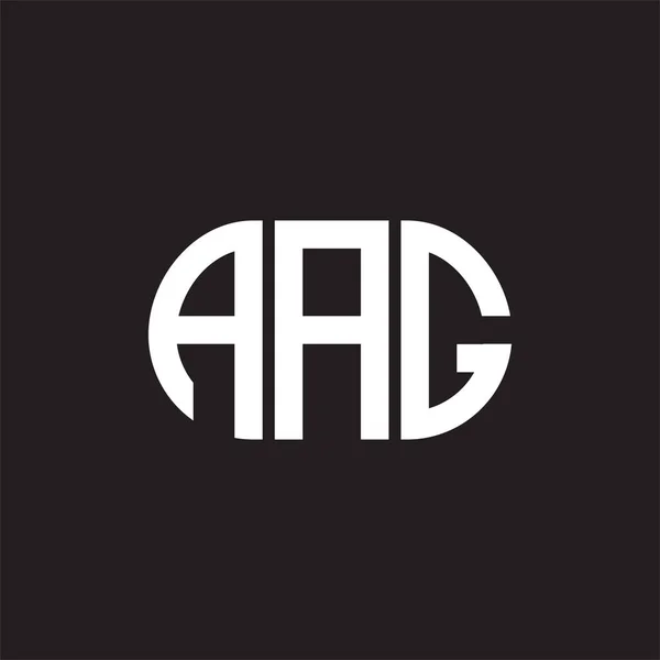 Diseño Del Logotipo Carta Aag Sobre Fondo Negro Aag Iniciales — Archivo Imágenes Vectoriales