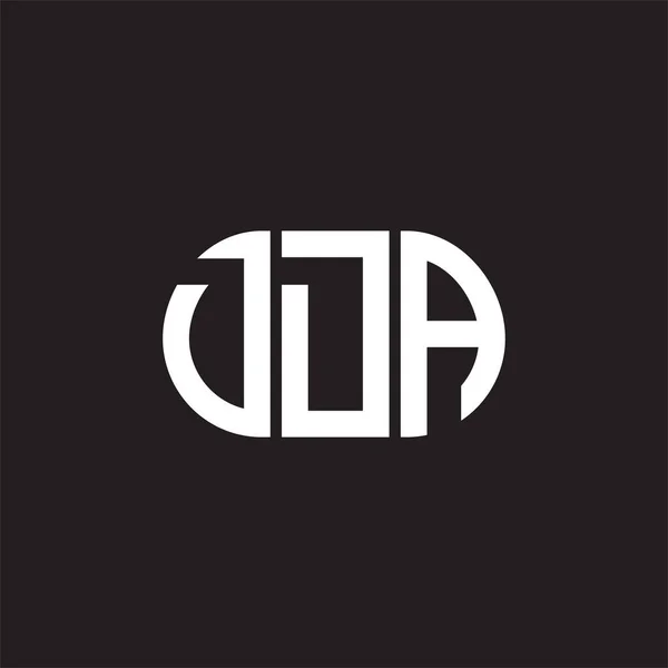 Desain Logo Surat Dda Pada Latar Belakang Hitam Dda Kreatif - Stok Vektor