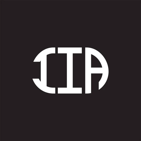 Iia Buchstabe Logo Design Auf Schwarzem Hintergrund Iia Kreative Initialen — Stockvektor