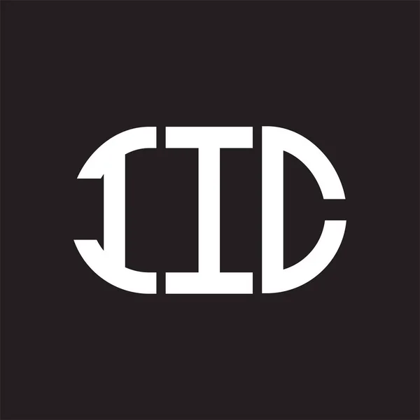 Iic Brev Logotyp Design Svart Bakgrund Iic Kreativa Initialer Brev — Stock vektor