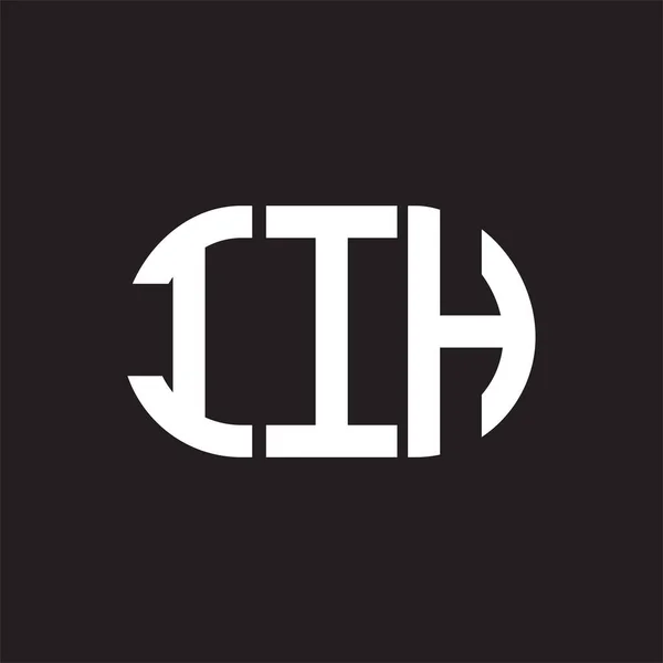 Diseño Del Logotipo Letra Iih Sobre Fondo Negro Iih Iniciales — Archivo Imágenes Vectoriales