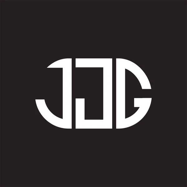 Diseño Del Logotipo Letra Jjg Sobre Fondo Negro Jjg Iniciales — Vector de stock