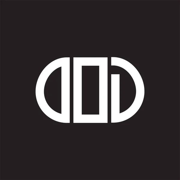 黑色背景上的Ood字母标识设计 Ood创意的首字母首字母标识概念 Ood信件设计 — 图库矢量图片