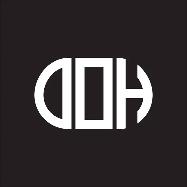 Diseño Del Logotipo Letra Ooh Sobre Fondo Negro Ooh Iniciales — Archivo Imágenes Vectoriales