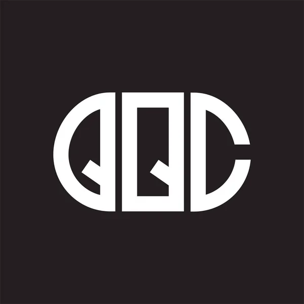 Qqc字母标识的黑色背景设计 Qqc创意首字母首字母标识概念 Qqc字母设计 — 图库矢量图片