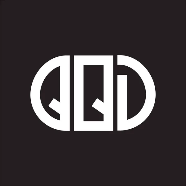 Diseño Del Logotipo Letra Qqd Sobre Fondo Negro Qqd Iniciales — Vector de stock