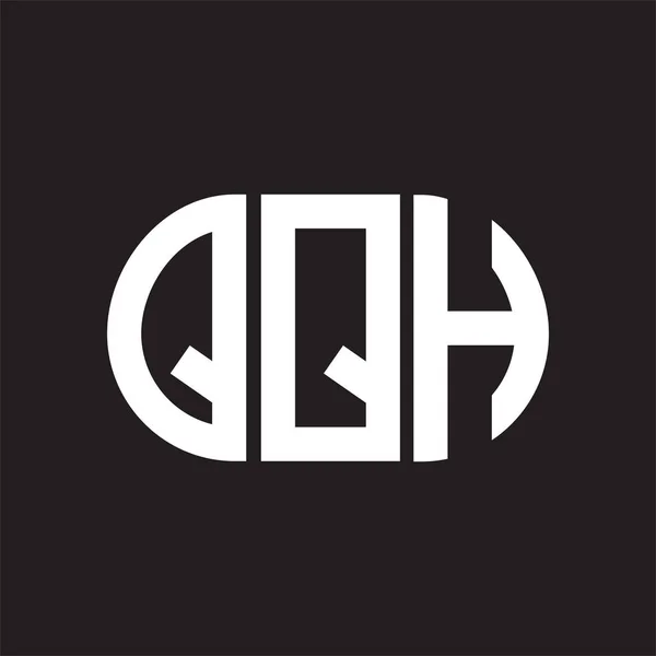 Diseño Del Logotipo Letra Qqh Sobre Fondo Negro Qqh Iniciales — Archivo Imágenes Vectoriales