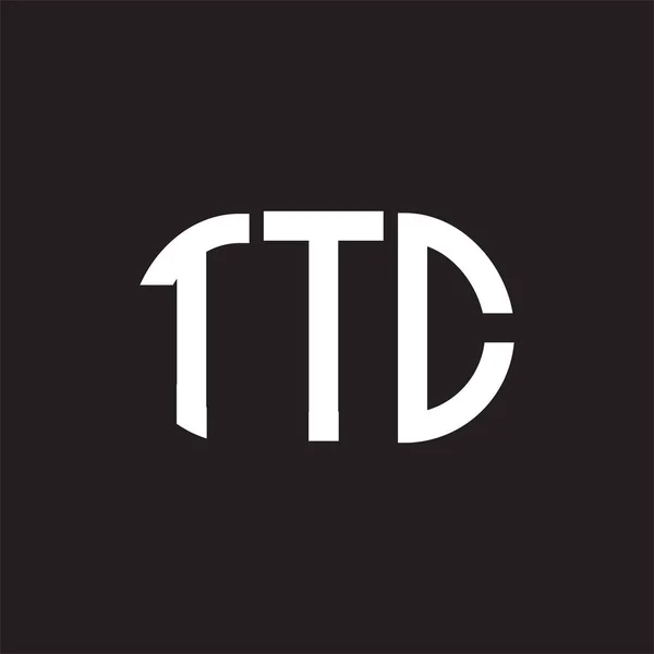 Design Logotipo Carta Ttc Fundo Preto Ttc Iniciais Criativas Conceito —  Vetores de Stock