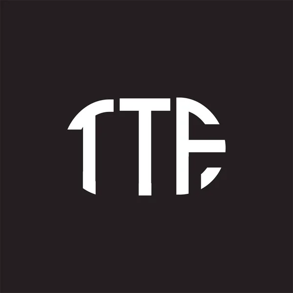 Ttf Písmeno Logo Design Černém Pozadí Ttf Kreativní Iniciály Koncept — Stockový vektor