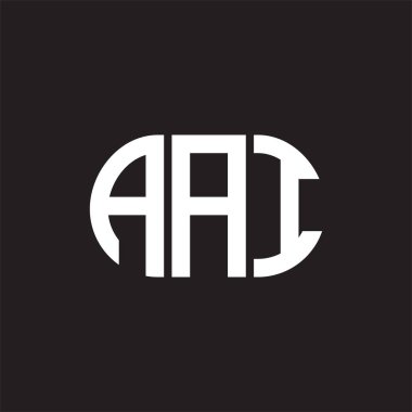 Siyah arka planda yapay zeka harfi logosu tasarımı. Yapay zeka, harflerin baş harfleri logo konsepti. AAI harf tasarımı.