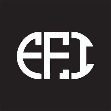 Siyah arka planda FFI harf logosu tasarımı. FFI yaratıcı harfler logosu konsepti. FFI harf tasarımı.