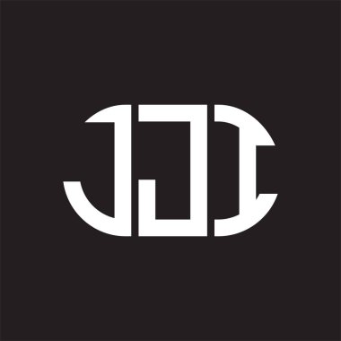 Siyah arka planda JJI harf logosu tasarımı. JJI yaratıcı harflerin baş harfleri logo kavramı. JJI harf tasarımı.