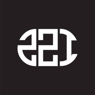 Siyah arka planda ZZI harfi logo tasarımı. ZZI yaratıcı harflerin baş harfleri logo kavramı. ZZI harf tasarımı.