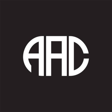 Siyah arka planda AAC harf logosu tasarımı. AAC yaratıcı harflerin baş harfleri logo kavramı. AAC harf tasarımı.