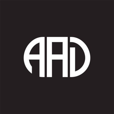 Siyah arkaplanda AAD harfi logo tasarımı. AAD yaratıcı harfler logosu konsepti. AAD harf tasarımı.
