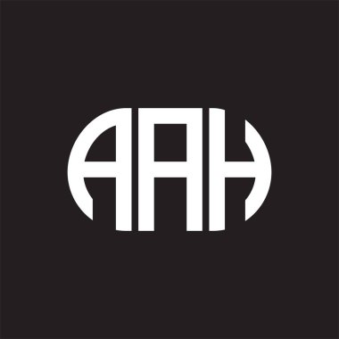Siyah arka planda AAH harfli logo tasarımı. Yaratıcı harflerin baş harfleri logo konsepti. AAH harf tasarımı.