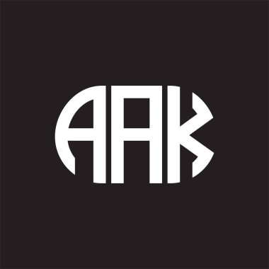 Siyah arka planda AAK harfli logo tasarımı. AAK yaratıcı harf logosu konsepti. AAK harf tasarımı.