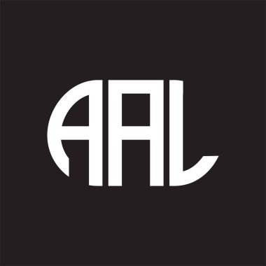 Siyah arka planda AAL harf logosu tasarımı. AAL yaratıcı harfler logosu konsepti. AAL harf tasarımı.