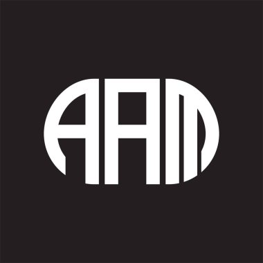 Siyah arkaplanda AAM harfi logosu tasarımı. AAM yaratıcı harfler logosu konsepti. AAM harf tasarımı.