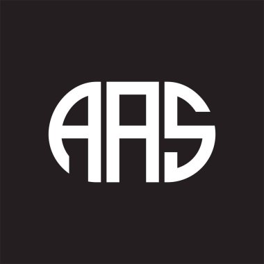 Siyah arka planda AAS harf logosu tasarımı. AAS yaratıcı harflerin baş harfleri logo kavramı. AAS harf tasarımı.